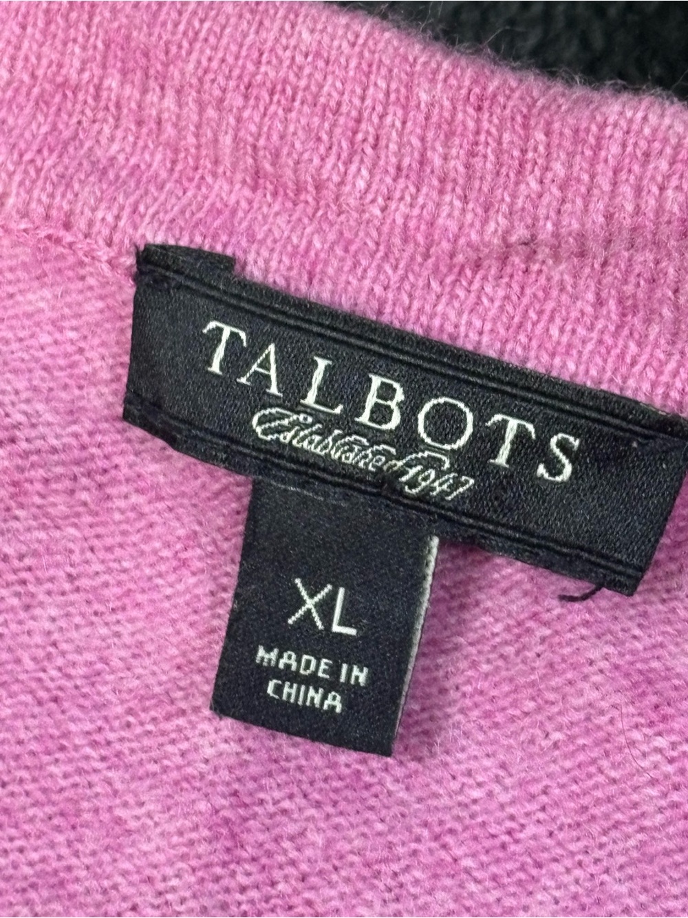 Talbots Pink V-Neck Button Front Cardigan - Picture 5 of 6